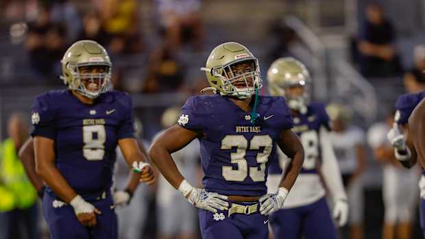 Notre Dame/Sherman Oaks' Brandon Bryant (#33) is a senior leader at linebacker for the Knights.